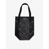 Stine Goya Womens Black Flower-embellished Mesh Tote Bag