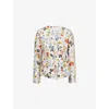 Stine Goya Womens Floral-jacquard Collarless Tailored Woven Jacket Skyfall Flowers In Multi