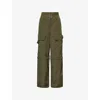 Stine Goya Womens Olive Night Girly Tech Detachable-panel Woven Trousers In Green