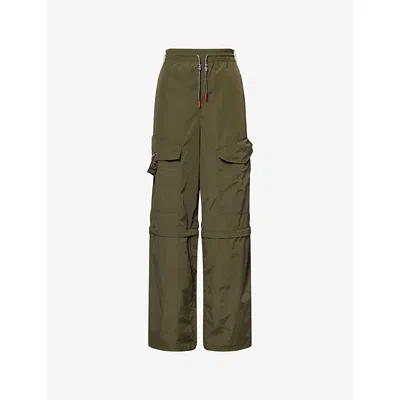 Stine Goya Womens Olive Night Girly Tech Detachable-panel Woven Trousers In Green