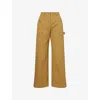 Stine Goya Womens Wild Flower Beads Bead-embellished Wide-leg High-rise Cotton Trousers In Brown