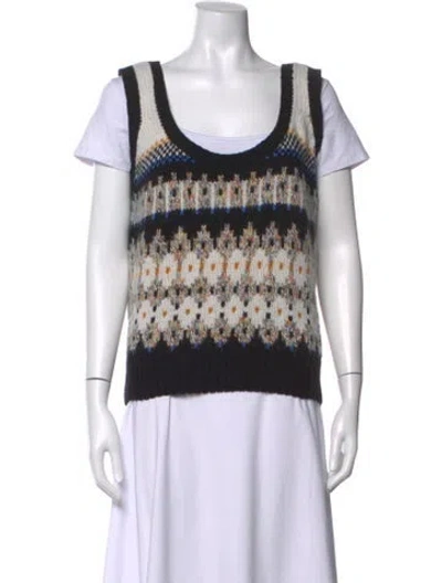 Pre-owned Stine Goya Wool Patterned Sweater In Black/white