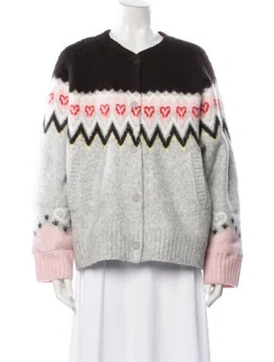 Pre-owned Stine Goya Wool Printed Faux Fur Jacket In Multi