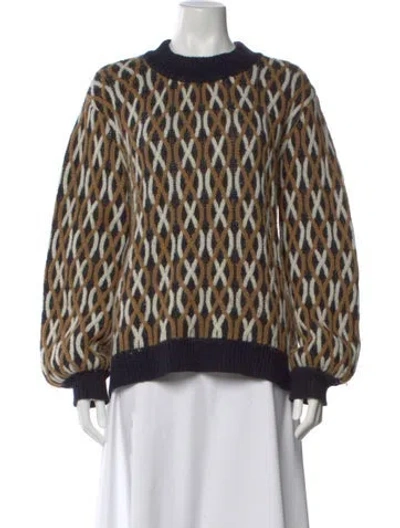 Pre-owned Stine Goya Wool Printed Sweater In Brown