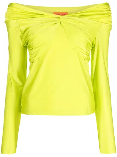 Stine Goya Yuna Off-shoulder Blouse In Green
