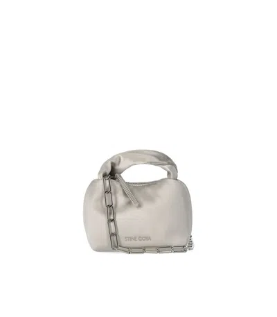 Stine Goya Ziggy Satin Grey Micro Bag In Black