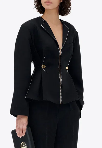 Stine Goya Zip-up Jacket With Adjustable Waist In Black
