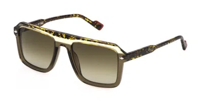 Sting Sst519v 090y Men's Sunglasses Green Size 54