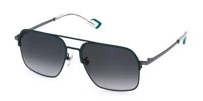 Sting Sst582 0523 Men's Sunglasses Silver Size 59 In Black