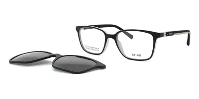 Sting Usj722 With Clip-on Men's Glasses, Black, Size 49