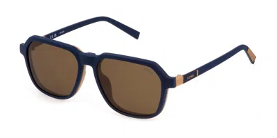 Sting Ust473 With Clip-on 5azp Men's Glasses Brown Size 54 - Free Lenses - Blue Light Block Available