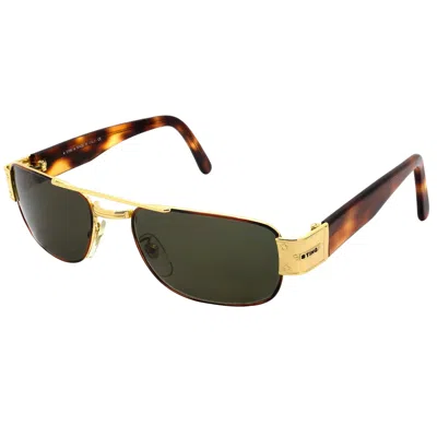 Pre-owned Sting Vintage Sunglasses, Made In Italy. Gold Aviator Sunglasses 80s In Black
