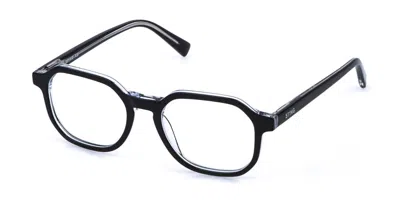 Sting Vsj768 09w1 Men's Glasses Clear Size 48 - Free Lenses - Blue Light Block Available In Top Black Clear