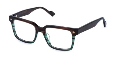 Sting Vst574v 0vbt Men's Glasses Brown Size 52 - Free Lenses - Blue Light Block Available In Shiny Striped Faded Brown Green