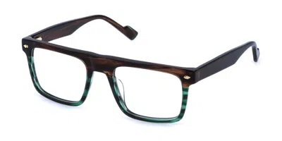 Sting Vst575v 0vbt Men's Glasses Brown Size 53 - Free Lenses - Blue Light Block Available In Shiny Striped Faded Brown Green