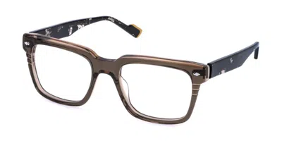 Sting Vst577 06u2 Men's Glasses Brown Size 54 - Free Lenses - Blue Light Block Available In Transparent Dark Brown On Orange