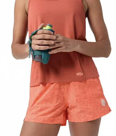Stio Bounder Lined Shorts In Neon Bloom Clouds In Orange