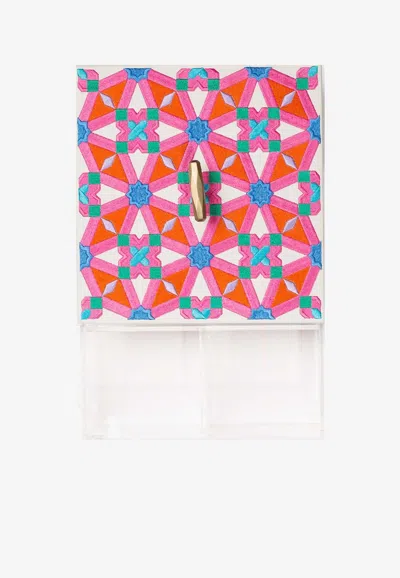 Stitch Acrylic Box With Oriental Design In Multi