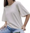 Stitch & Needle Ruffled Short Sleeve Crewneck Tee In White In White