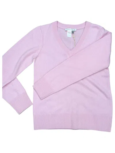 Stitch & Needle Women's Classic Cashmere V Neck Sweater In Diamond In Blue