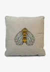 Stitch Buzzing Bee Cushions In Off-white