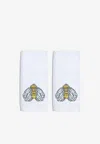 Stitch Buzzing Bee Face Towels - Set Of 2 In White