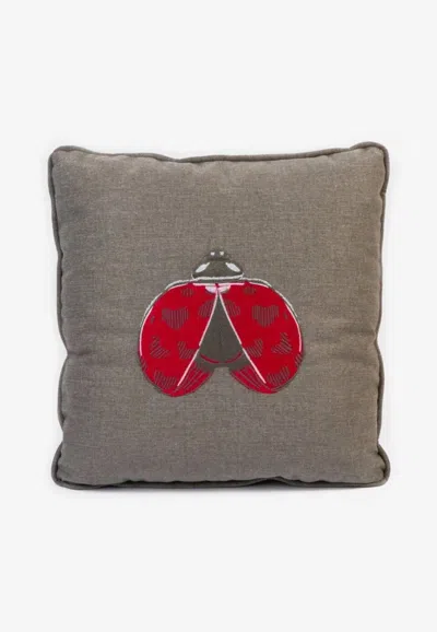 Stitch Lady Bug Cushion In Gray