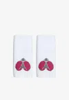 Stitch Lady Bug Face Towels - Set Of 2 In White