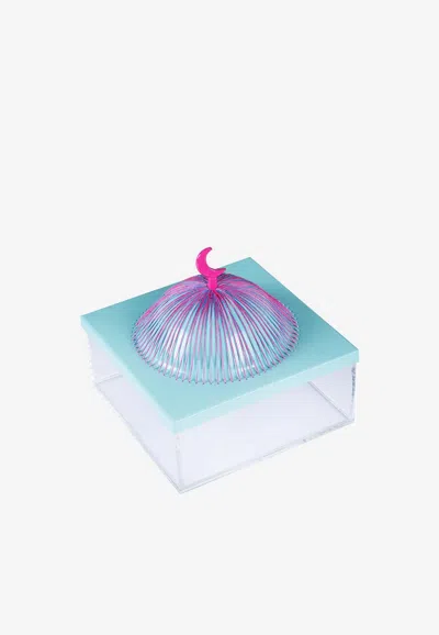 Stitch Medium Acrylic Dome Box In Blue