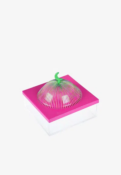 Stitch Medium Acrylic Dome Box In Pink