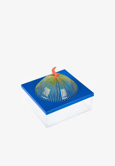 Stitch Medium Acrylic Dome Box In Royal Blue
