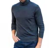 Stitch Note Turtleneck Sweater In Charcoal