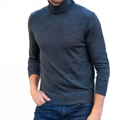 Stitch Note Turtleneck Sweater In Charcoal