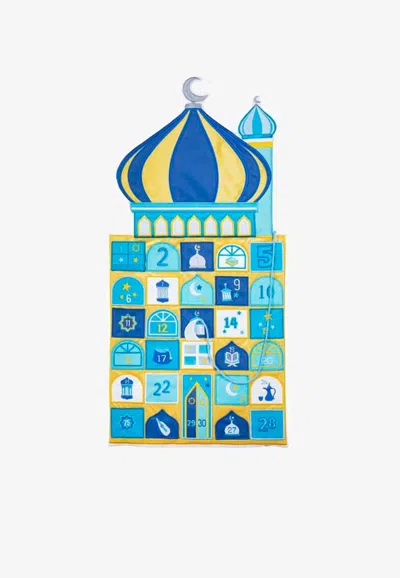 Stitch Ramadan Advent Calendar With Embroidered Pockets In Blue