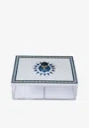 Stitch Rectangular Box With Arabesque Design In Multicolor