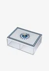 Stitch Rectangular Box With Arabesque Design In Multicolor