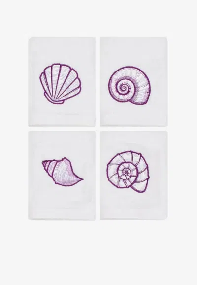 Stitch Shells & More Hand Towels - Set Of 4 In Multi