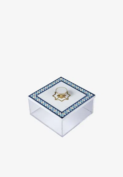 Stitch Small Square-shaped Arabesque Box In Multicolor