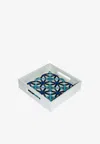 Stitch Small Tray With Oriental Pattern In Blue