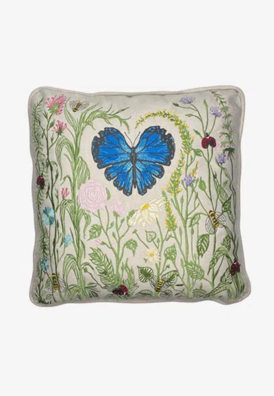Stitch Spring Themed Cushion In Multicolor