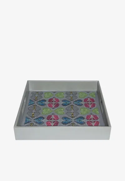 Stitch Spring Themed Prints Tray In Silver