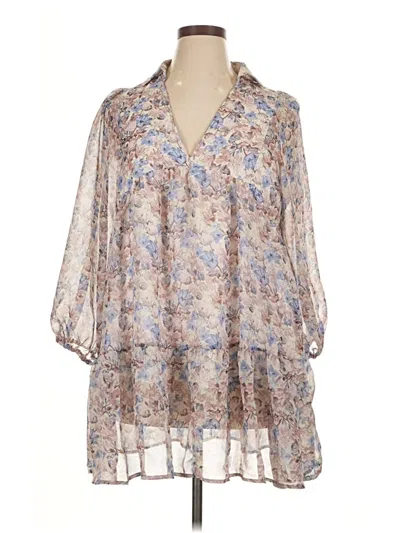 Pre-owned Stitchdrop 3/4 Sleeve T-shirt In Brown