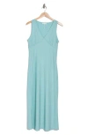 Stitchdrop Audubon V-neck Dress In Aqua