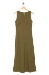 Stitchdrop Audubon V-neck Dress In Drab