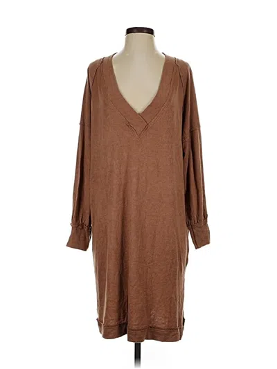 Pre-owned Stitchdrop Casual Dress In Brown