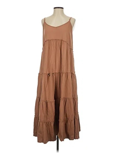 Pre-owned Stitchdrop Casual Dress In Brown