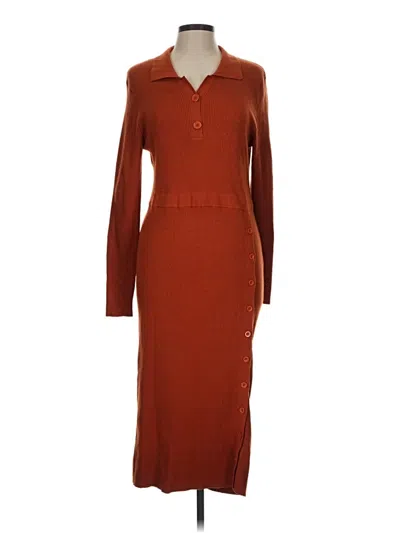 Pre-owned Stitchdrop Casual Dress In Brown