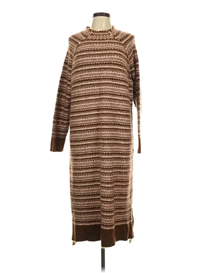 Pre-owned Stitchdrop Casual Dress In Brown