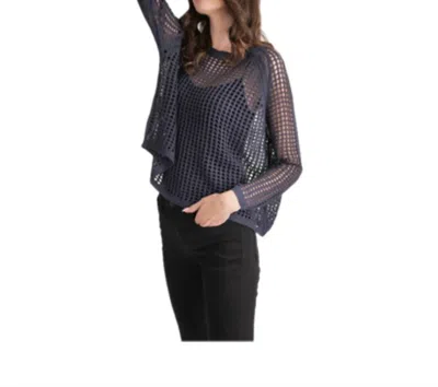 Stitchdrop Daily Mesh Sweater In Ink In Blue