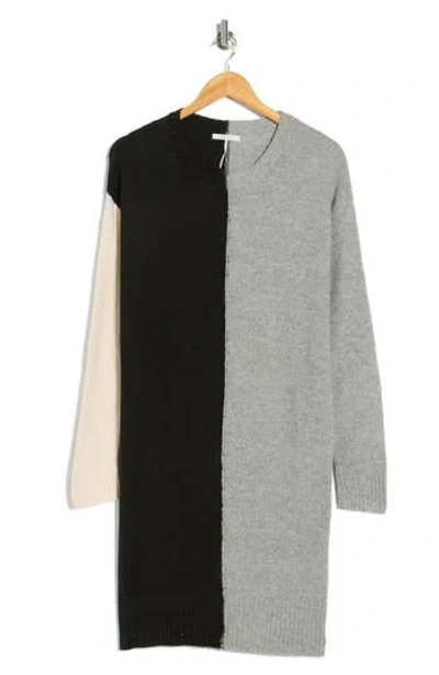 Stitchdrop Gramercy Colorblock Sweater Dress In Black